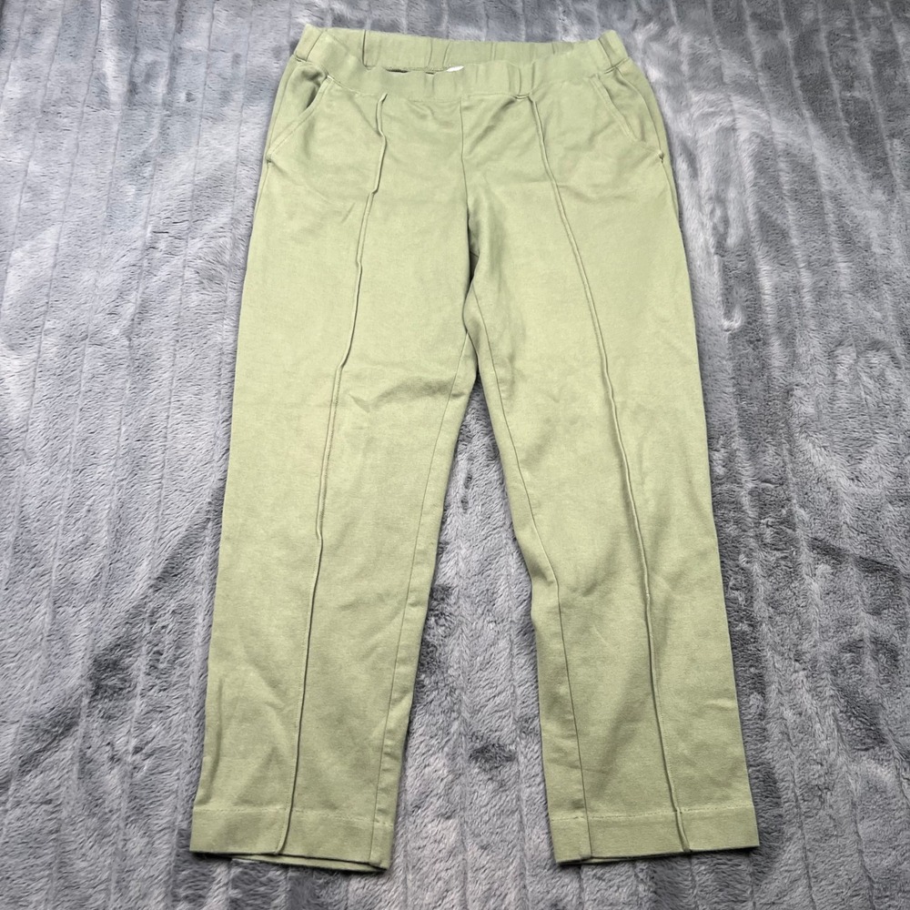 J.Crew Womens Sage Green Pintuck Seam Pull On Straight Leg Pants Size M 14478